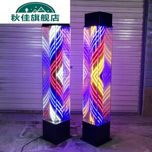 包邮美容美发落地转灯理发店水晶led全彩灯户外防水发廊玻璃灯箱