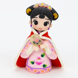 软陶泥人清朝公主手办公主玩偶玩具泥塑摆件手工diy送给女孩礼