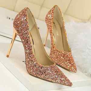 亮晶晶高跟鞋女银色