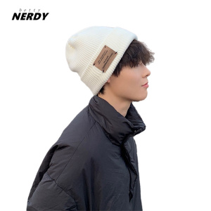 betty nerdy韩国帽子男冬季保暖白色毛线帽针织帽冷帽潮线帽棉帽