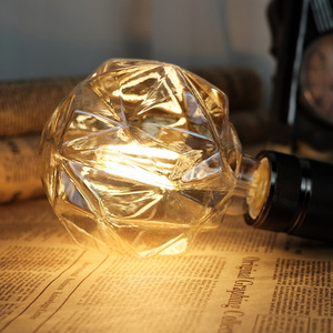 灯的设计师装饰照明暖光灯莲花多角泡异形灯金色茶色暖白e27螺口