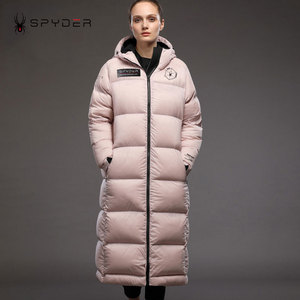 spyder蜘蛛户外运动长款羽绒服男女鹅绒羽绒衣超长羽绒棉服保暖潮