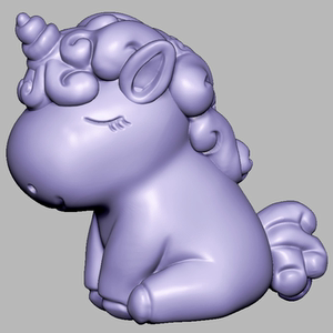 卡通独角兽圆雕图图纸三维立体图玉石雕刻stl文件3d打印模型187