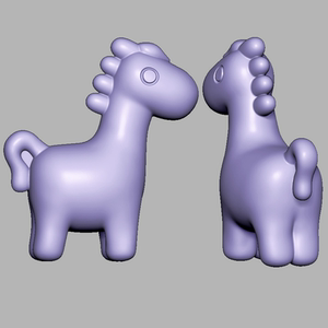 卡通小马圆雕图雕刻机图纸stl文件马三维立体图3d打印模型素材720