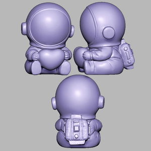 太空人宇航员圆雕图雕刻图纸三维立体图stl文件3d打印模型素材344