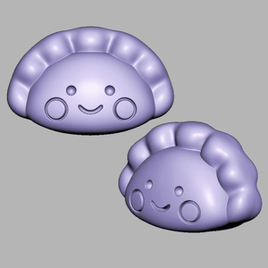 q版笑脸饺子圆雕图雕刻机图纸stl三维立体图雕刻3d模型文件503