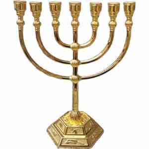 基督主内礼品金灯台基督徒居家摆件浪漫7头家用金属犹太烛台礼物
