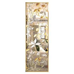 新品美式欧式轻奢断风艺术玻璃雕花透明双面钢化u隔装墙屏饰玄关