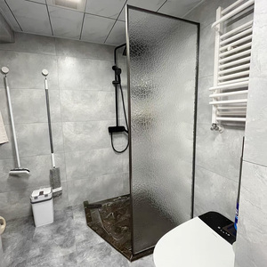 卫生间隔断干湿分离浴室防水钢化玻璃半墙格栅入户玄关不锈钢屏风