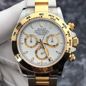 二手正品劳力士迪通拿男表m116503白盘间金自动机械表男品牌手表