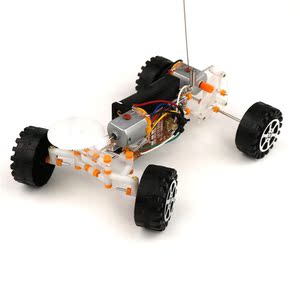 (包邮)科技小制作 版四通无线遥控电动玩具四轮转向小车diy