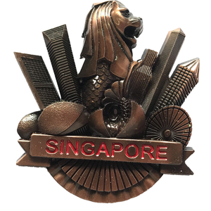 新加坡旅游纪念挂链鱼尾狮美甲套装多用途k钥匙扣锌合金挂件小清