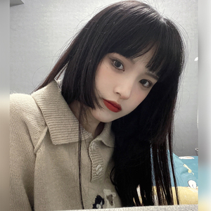 假发女姬发式假发公主切二次元少女黑色长直发刘海全头和风假发套
