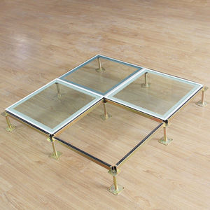 汇洁承重钢化玻璃地板机房透明可观察可视配电室配架空可活动防静