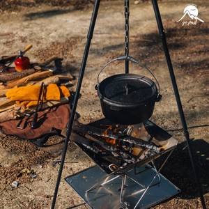 gopast户外露营铸铁荷兰锅户外露野餐具野营吊锅炖锅野外野炊炊具