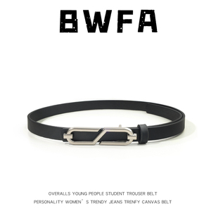 BWFA新款皮带潮流横排字母S腰带中性腰带男款高级感ins时尚个性