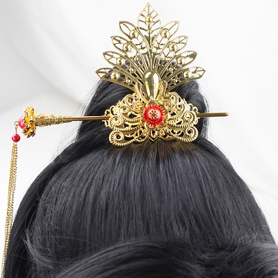 高档【自由人】夜华蓝忘机古装cos基三古风剑三scos假发送抹额