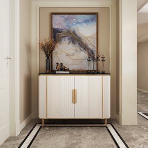 美式轻奢入户玄关柜简约现代客厅过道走廊尽头装饰储物收纳柜鞋柜
