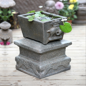 庭院景观装饰吉象人造石槽花盆户外花园盆栽花器民宿布置盆景摆件