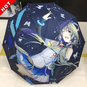 新款动漫雨伞洛天依周边全彩原创10骨晴雨伞 二次元礼品礼物折叠