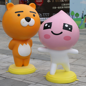 网红kakao户外摆件卡通公仔玻璃钢雕塑橱窗壁挂商场店铺美陈装饰