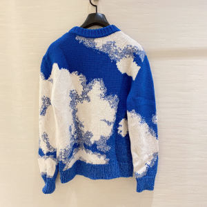 2022lv/路易威登毛衣秋冬新款蓝天白云圆领 羊毛95%及以上年