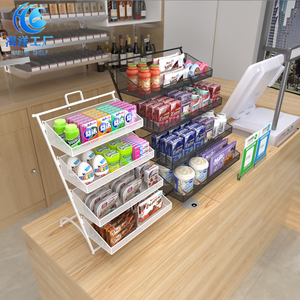 超市柜台零食陈列吧台展示架便利店收银台口香糖架桌面小型置物架