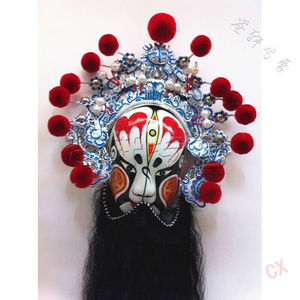 北京民俗特色手工京剧脸谱大胡子脸谱面具挂件礼品工艺礼品赵公明