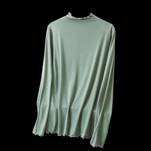 莫代内半高领打底衫女秋冬大码宽b松百搭t袖长恤尔搭薄款显瘦上衣