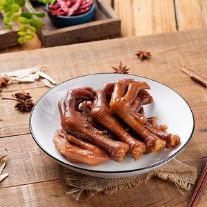 熏知味 东北熏鹅 鹅掌东北特色熟食卤味鹅爪一斤装 真空卤香风味