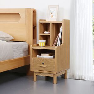 床头柜储物柜整装实木北欧易带锁卧室家用带锁床边柜置物架有锁