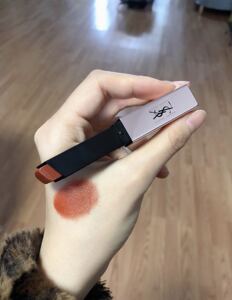 ysl圣罗兰小粉条口红哑光显色持久207/202/214琥珀南瓜棕