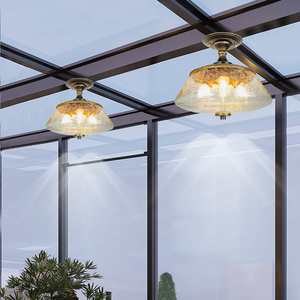 玻璃阳光房专用灯户外吸顶灯别墅阳台楼顶花园雨棚凉亭庭院吊灯