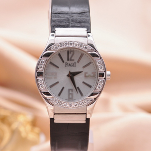 【伯爵piaget】plaget polo系列石英女表18k白金/原镶钻
