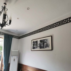 回纹线条装饰外墙新中式边框墙贴腰线客厅吊顶雕花板pvc镂空花格