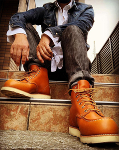 redwing875/3375钢印版10875红翼男女复古工装鞋靴高帮机车靴马丁