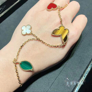 代购 vca/梵克雅宝 经典lucky系列幸运四花手链四叶草蝴蝶手环女