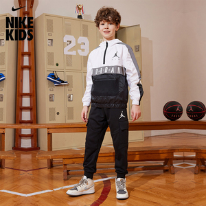 Nike耐克童装AIR JORDAN儿童工装裤网眼梭织夹克春秋男童上衣外套