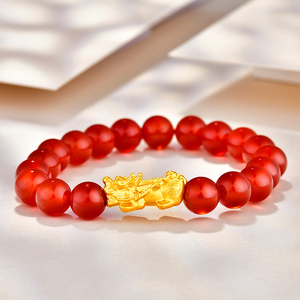 无氰新款其他银挖耳勺唇钉假无洞个性乳环5d硬金貔貅手串红玛瑙