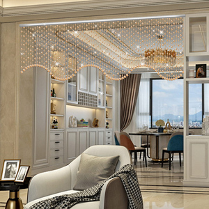 珠帘隔断帘客餐厅装饰挂帘阳台卧室家用门帘珠子网红波浪形吊帘子