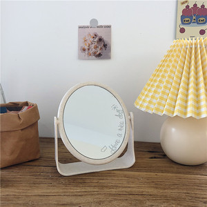 *漂亮的小姨妈*式inps风网红镜子妆 化妆镜双面学生宿舍桌面梳台l