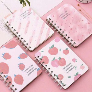 韩版少女心a6粉色桃子猪猪线圈本可爱创意清新本子尺寸14*10cm