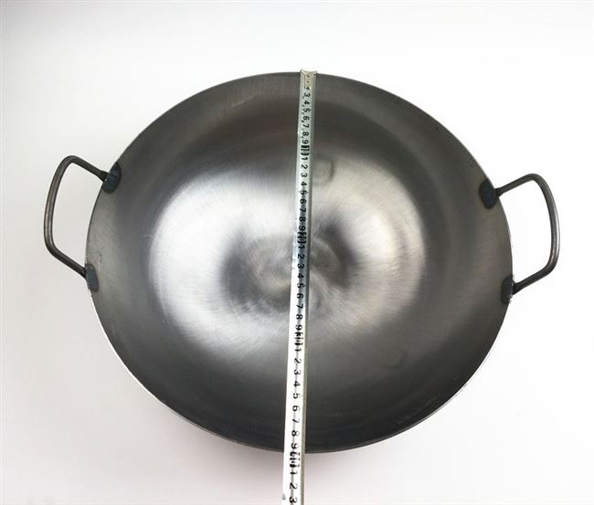 厨师炒双耳煸锅边锅加厚t铁锅大饪用具烹用锅炒勺老式铁锅包o