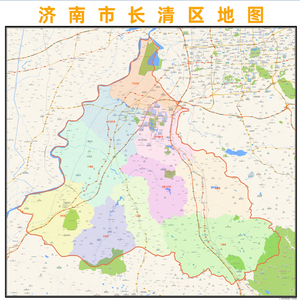 济南市长清区行政区划地图高清定制2021城市交通卫星办公室挂图