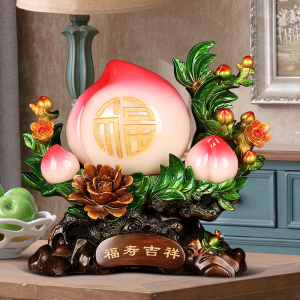 福寿吉祥寿桃摆件大号送长辈爷爷奶奶祝贺寿礼品送老年人生日礼物