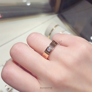 cartier/卡地亚 love系列18k金女士镶钻指环结婚对戒黄金情侣戒指