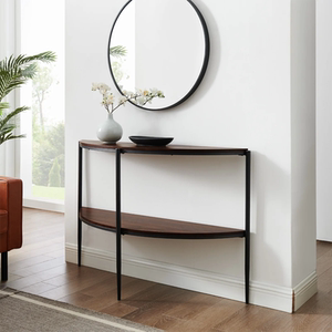 轻奢玄关台门厅入户设计感现代玄关柜端景桌半圆靠墙条案装饰北欧