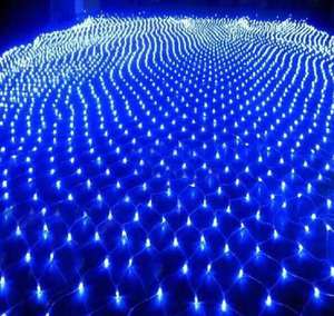 led防水网灯彩灯串灯网状灯渔网星星灯户外花园庭院装饰灯七彩色