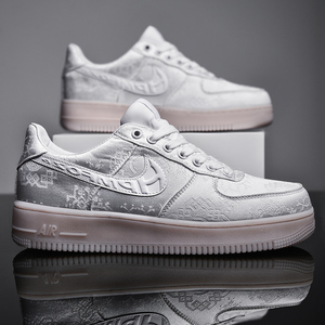 aj男鞋白丝绸限量款百搭潮流板鞋aj1莆田正版透气低帮耐磨女鞋潮