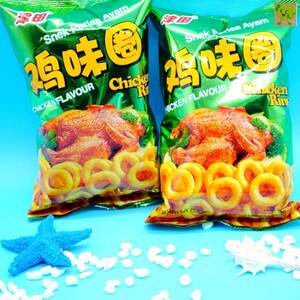 8090后怀旧零食休闲膨化食品儿时味道回忆津田鸡味圈60g*10袋包邮